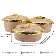 Luxury Sand & Gold Insulated Casserole 1.5/2/2.5L- 6 Set