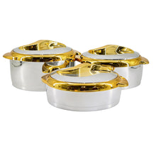 Luxury Chrome & Gold Insulated Casserole 1.5/2/2.5L- 6 Set