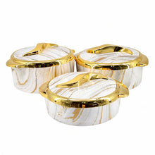 Luxury White & Gold Insulated Casserole 1.5/2/2.5L- 6 Set
