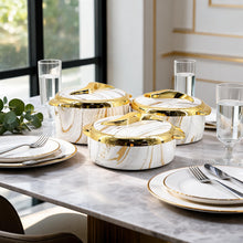 Luxury White & Gold Insulated Casserole 1.5/2/2.5L- 6 Set