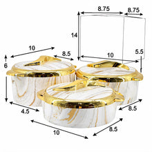 Luxury White & Gold Insulated Casserole 1.5/2/2.5L- 6 Set