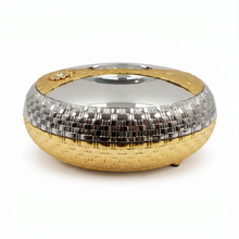 High-End Oval Insulated Casserole with Chrome & Gold Finish - Premium Thermal Serving Dish