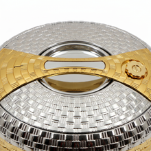 High-End Oval Insulated Casserole with Chrome & Gold Finish - Premium Thermal Serving Dish