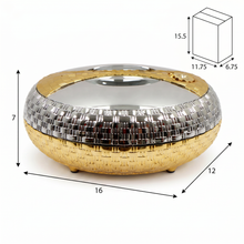 High-End Oval Insulated Casserole with Chrome & Gold Finish - Premium Thermal Serving Dish