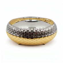 High-End Oval Insulated Casserole with Chrome & Gold Finish - Premium Thermal Serving Dish