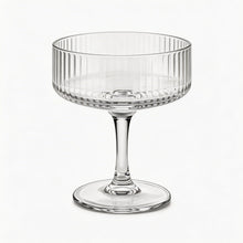 Clear Pedestal Dessert Coupe Set - Modern Transparent Serving Bowls - 4 Piece