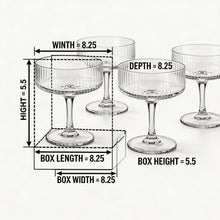 Clear Pedestal Dessert Coupe Set - Modern Transparent Serving Bowls - 4 Piece