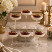 6-Piece Stemmed Glass Dessert Cup Set