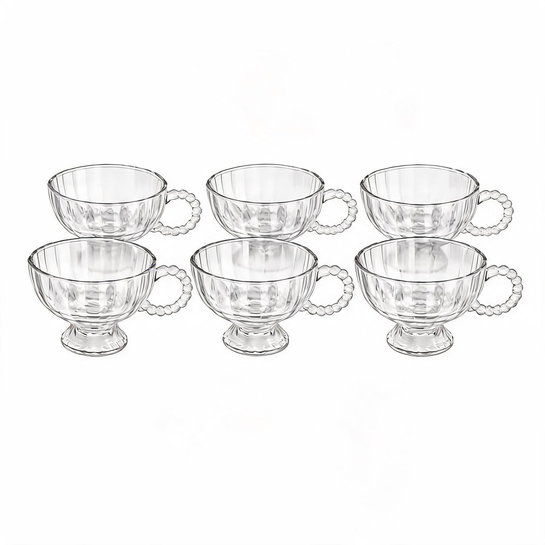 Vintage Style Glass Serving Cups - 6 Piece