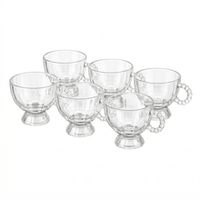 Vintage Style Large Glass Serving Cups - 6 Piece