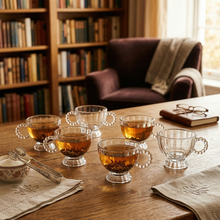 Vintage Style Large Glass Serving Cups - 6 Piece