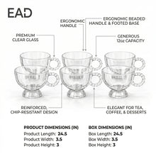 Vintage Style Large Glass Serving Cups - 6 Piece