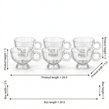 Vintage Style Large Glass Serving Cups - 6 Piece