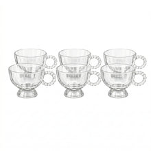 Vintage Style Large Glass Serving Cups - 6 Piece