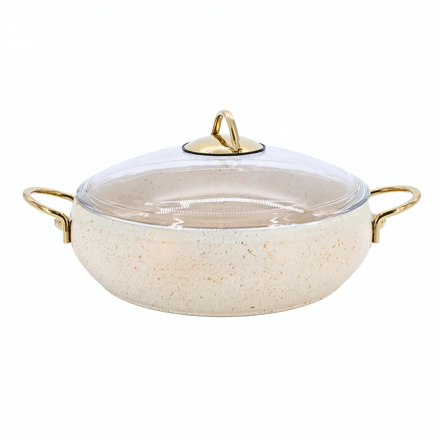 Lavonni 26CM Beige Granite Low Pot Rounded