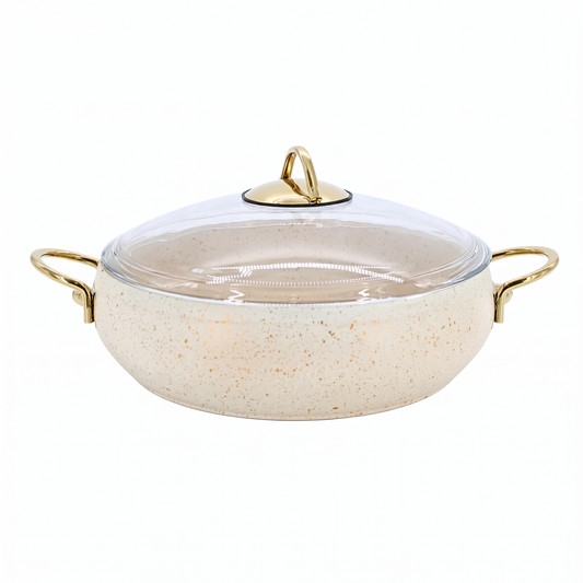 Lavonni 26CM Beige Granite Low Pot Rounded