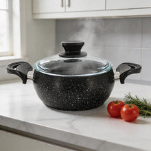 Lavonni 18CM Black Granite Deep Pot Rounded