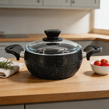 Lavonni 18CM Black Granite Deep Pot Rounded