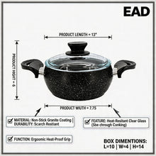 Lavonni 18CM Black Granite Deep Pot Rounded
