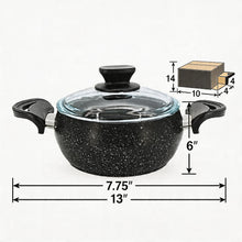 Lavonni 18CM Black Granite Deep Pot Rounded