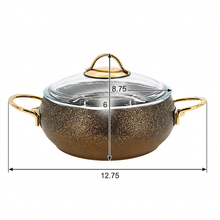 Lavonni 20CM Black-Gold Granite Deep Pot Rounded