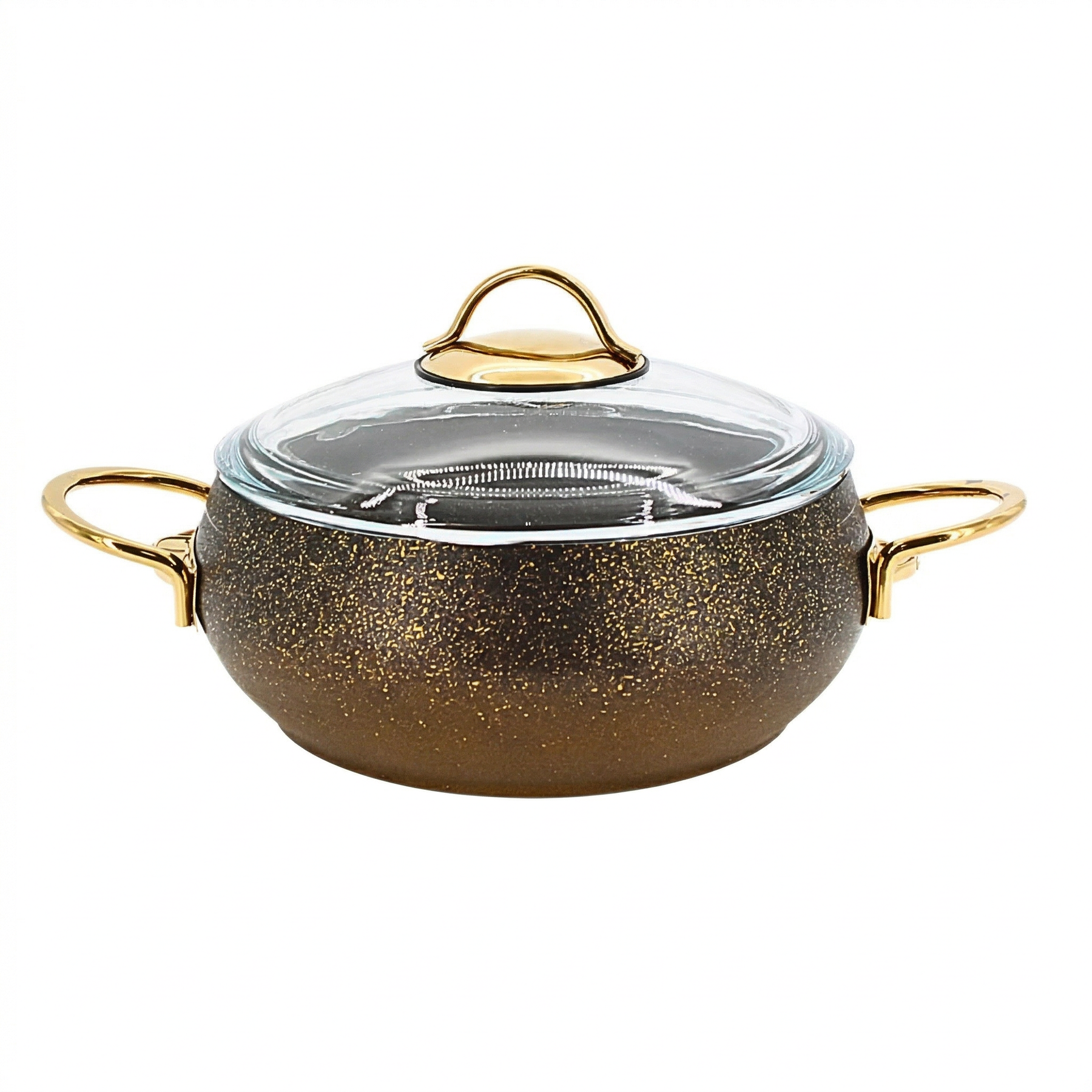Lavonni 20CM Black-Gold Granite Deep Pot Rounded