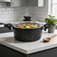 Lavonni 22CM Black Granite Deep Pot Traditional