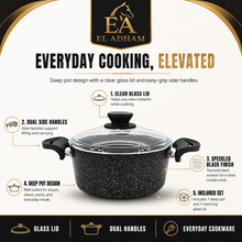 Lavonni 22CM Black Granite Deep Pot Traditional