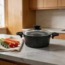 Lavonni 22CM Black Granite Deep Pot Traditional