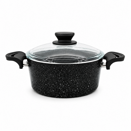 Lavonni 22CM Black Granite Deep Pot Traditional