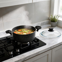 Lavonni 24CM Black Granite Deep Pot Traditional