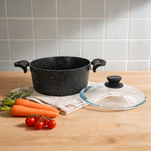 Lavonni 24CM Black Granite Deep Pot Traditional
