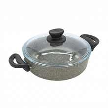 Lavonni 9.5"-24cm Gray Granite Low Pot Traditional