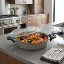 Lavonni 9.5"-24cm Gray Granite Low Pot Traditional