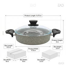 Lavonni 9.5"-24cm Gray Granite Low Pot Traditional