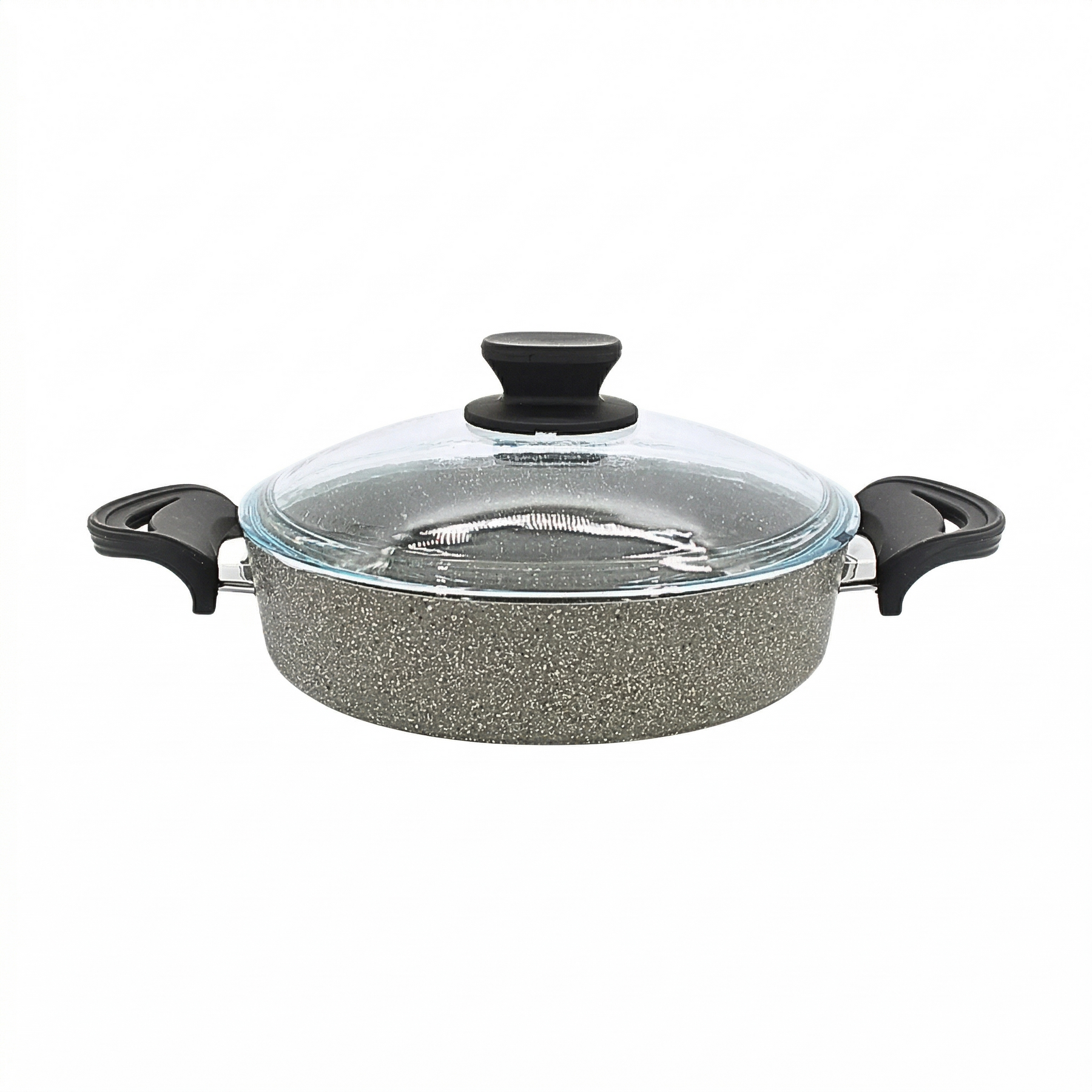 Lavonni 9.5"-24cm Gray Granite Low Pot Traditional