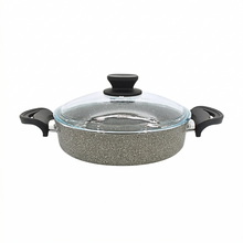 Lavonni 9.5"-24cm Gray Granite Low Pot Traditional
