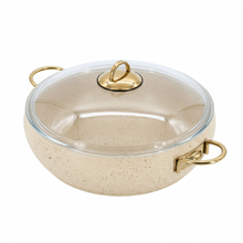 Lavonni 30CM Beige Granite Low Pot Rounded