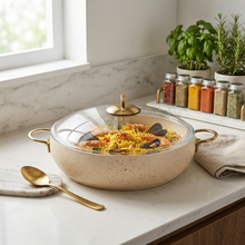 Lavonni 30CM Beige Granite Low Pot Rounded