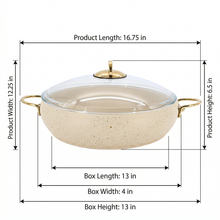 Lavonni 30CM Beige Granite Low Pot Rounded