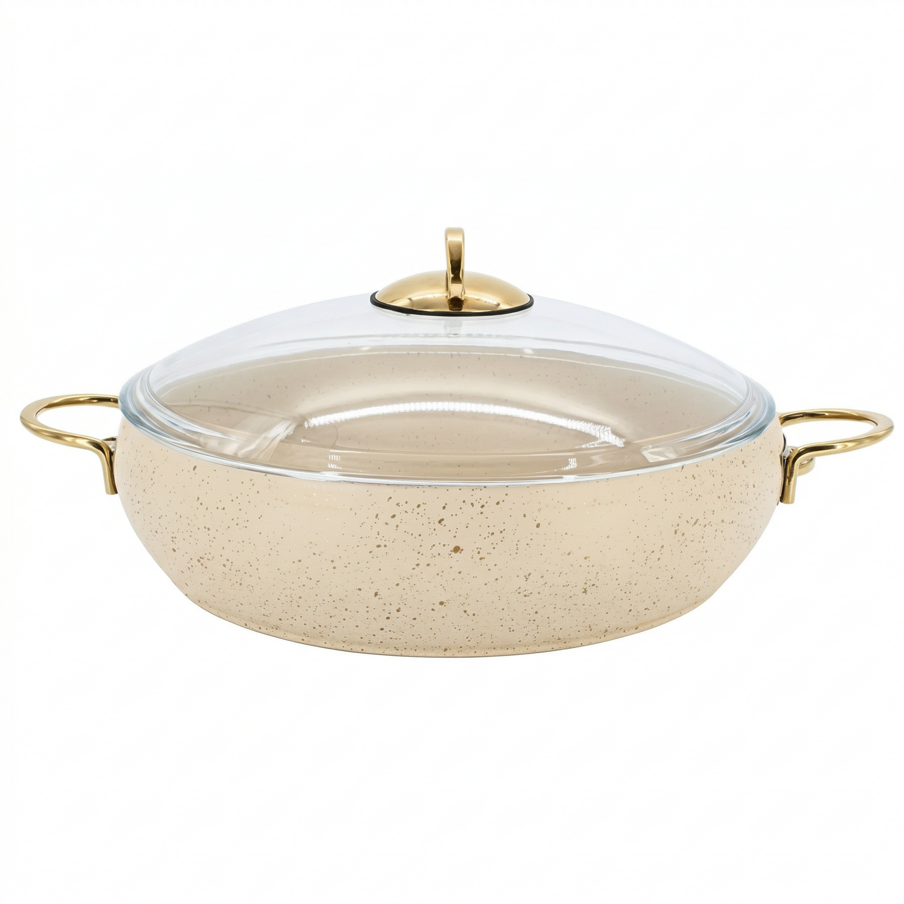 Lavonni 30CM Beige Granite Low Pot Rounded