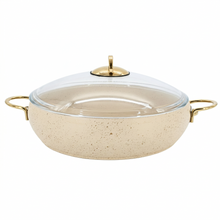 Lavonni 30CM Beige Granite Low Pot Rounded