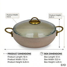 Lavonni 11"-28cm Beige Granite Low Pot Rounded