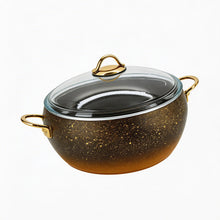 Lavonni 30CM Black-Gold Granite Deep Pot Rounded