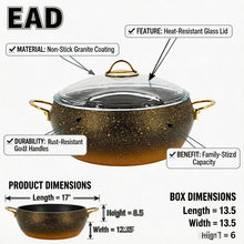 Lavonni 30CM Black-Gold Granite Deep Pot Rounded