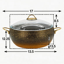 Lavonni 30CM Black-Gold Granite Deep Pot Rounded