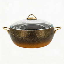 Lavonni 30CM Black-Gold Granite Deep Pot Rounded