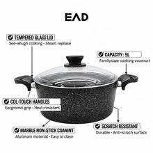Lavonni 26CM Black Granite Deep Pot Traditional