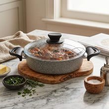 Lavonni 8.5"-22cm Gray Granite Low Pot Traditional