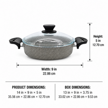 Lavonni 8.5"-22cm Gray Granite Low Pot Traditional